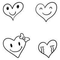 Doodle sketch style of hearts icon vector illustration for concept design.