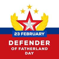 23 february defender of fatherland day in flat design style vector