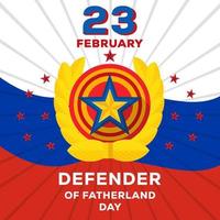 diseño plano 23 de febrero día del defensor de la patria vector