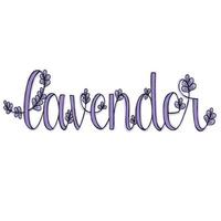 Lettering. Line art. Cursive. Word lavender. vector