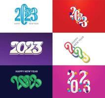 Big Set of 2023 Happy New Year logo text design 2023 number design template vector