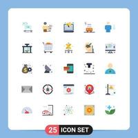 paquete de iconos de vectores de stock de 25 signos y símbolos de línea para elementos de diseño de vectores editables de marketing en línea de carga moderna eléctrica de avatar