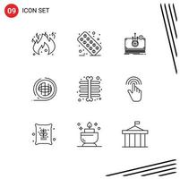 Set of 9 Commercial Outlines pack for ray terra dollar shaping environment Editable Vector Design Elements