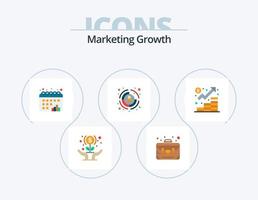 Marketing Growth Flat Icon Pack 5 Icon Design. finance. target. calendar. hr. business vector