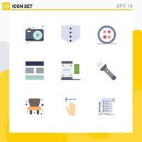 Set of 9 Commercial Flat Colors pack for scan code development layout editing Editable Vector Design Elements