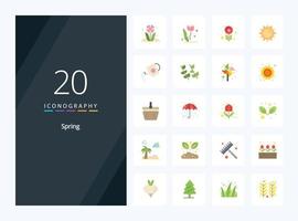 20 Spring Flat Color icon for presentation vector