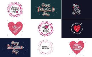 diseño de arte de palabras de amor con un fondo en forma de corazón y un efecto bokeh vector