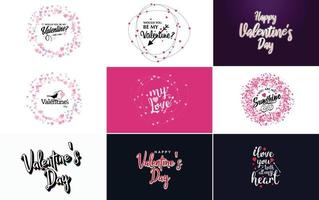 Be My Valentine lettering with a heart design. suitable for use in Valentine's Day cards and invitations vector