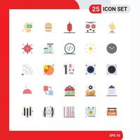 Modern Set of 25 Flat Colors Pictograph of reel record canada player vegetable Editable Vector Design Elements
