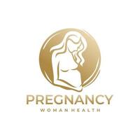 Pregnancy Pregnant Woman Maternal Logo Vector Icon Illustration