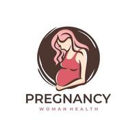 Pregnancy Pregnant Woman Maternal Logo Vector Icon Illustration