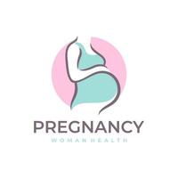 Pregnancy Pregnant Woman Maternal Logo Vector Icon Illustration