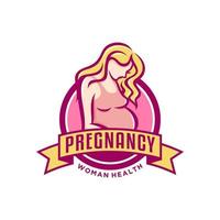 Pregnancy Pregnant Woman Maternal Logo Vector Icon Illustration