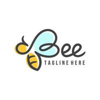 diseño inicial del logotipo de la letra b bee. plantilla de logotipo de abeja. vector