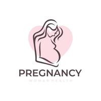 Pregnancy Pregnant Woman Maternal Logo Vector Icon Illustration