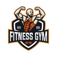 Bodybuilding emblem and Gym Logo Design Vector Template