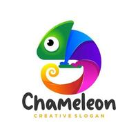 Chameleon mascot logo design vector illustration