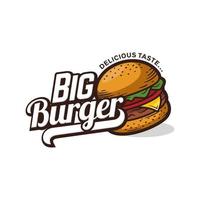 Hot Burgers Vector Logo Illustration. Modern burgers emblem. Vector art.