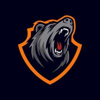 ilustración de vector de logotipo de oso grizzly profesional moderno para un equipo deportivo