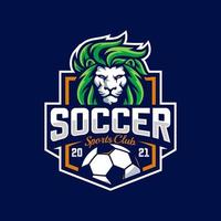 Lion Sport Football Team Badge Design Template vector