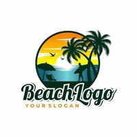 ilustración de vector de logotipo de playa de verano