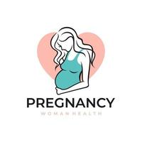 embarazo mujer embarazada maternal logo vector icono ilustración