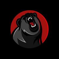 ilustración de vector de logotipo de oso grizzly profesional moderno para un equipo deportivo