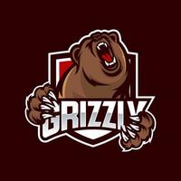 Modern professional grizzly bear logo vector illustration for a sport team
