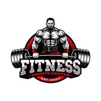 Bodybuilding emblem and Gym Logo Design Vector Template