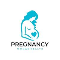 Pregnancy Pregnant Woman Maternal Logo Vector Icon Illustration