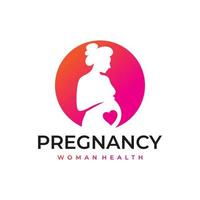 Pregnancy Pregnant Woman Maternal Logo Vector Icon Illustration