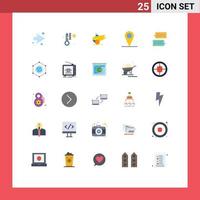 Universal Icon Symbols Group of 25 Modern Flat Colors of global conversations location message bubble Editable Vector Design Elements