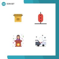 Mobile Interface Flat Icon Set of 4 Pictograms of product release politician product pea tribune Editable Vector Design Elements