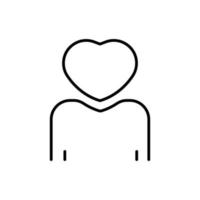 Love interests icon illustration. People icon with heart. icon related to lifestyle. line icon style. Simple vector design editable