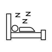 Sleep icon illustration. People icon with bed. icon related to lifestyle. line icon style. Simple vector design editable