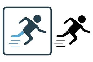 People running icon illustration. sport, healthy life style. icon related to lifestyle. Solid icon style. Simple vector design editable