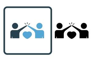love relationship icon illustration. icon related to lifestyle. Solid icon style. Simple vector design editable