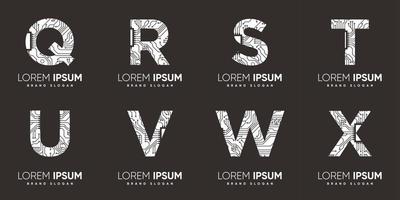 logotipo de letra qrstuvwxyz con vector premium de estilo moderno creativo