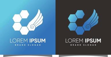 Abstract Unique logo with creative modern syle Premium Vector