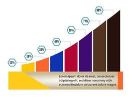 diseño de plantilla de infografía empresarial. infografía de diagrama de círculo realista. visualización de datos de informes anuales de negocios modernos. elemento de presentación de infografía de línea de tiempo plana. vector