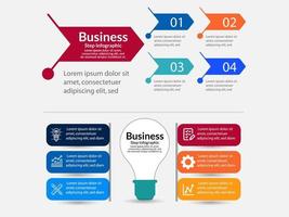 diseño de plantilla de infografía empresarial. infografía de diagrama de círculo realista. visualización de datos de informes anuales de negocios modernos. elemento de presentación de infografía de línea de tiempo plana. vector