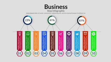 business infographic template design. Realistic circle diagram infographic. modern Business annual report data visualization. Flat timeline infographic presentation element. vector