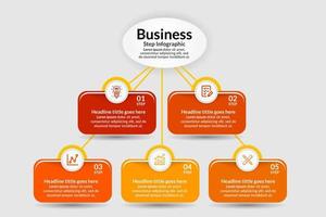 diseño de plantilla de infografía empresarial. infografía de diagrama de círculo realista. visualización de datos de informes anuales de negocios modernos. elemento de presentación de infografía de línea de tiempo plana. vector