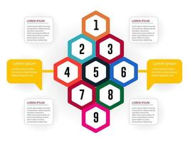 diseño de plantilla de infografía empresarial. infografía de diagrama de círculo realista. visualización de datos de informes anuales de negocios modernos. elemento de presentación de infografía de línea de tiempo plana. vector