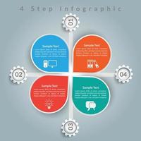 diseño de plantilla de infografía empresarial. infografía de diagrama de círculo realista. visualización de datos de informes anuales de negocios modernos. elemento de presentación de infografía de línea de tiempo plana. vector