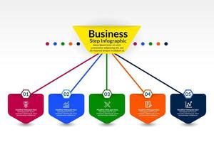 diseño de plantilla de infografía empresarial. infografía de diagrama de círculo realista. visualización de datos de informes anuales de negocios modernos. elemento de presentación de infografía de línea de tiempo plana. vector