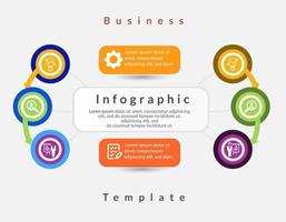 diseño de plantilla de infografía empresarial. infografía de diagrama de círculo realista. visualización de datos de informes anuales de negocios modernos. elemento de presentación de infografía de línea de tiempo plana. vector