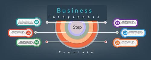 diseño de plantilla de infografía empresarial. infografía de diagrama de círculo realista. visualización de datos de informes anuales de negocios modernos. elemento de presentación de infografía de línea de tiempo plana. vector