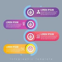 diseño de plantilla de infografía empresarial. infografía de diagrama de círculo realista. visualización de datos de informes anuales de negocios modernos. elemento de presentación de infografía de línea de tiempo plana. vector