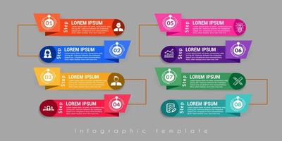 diseño de plantilla de infografía empresarial. infografía de diagrama de círculo realista. visualización de datos de informes anuales de negocios modernos. elemento de presentación de infografía de línea de tiempo plana. vector